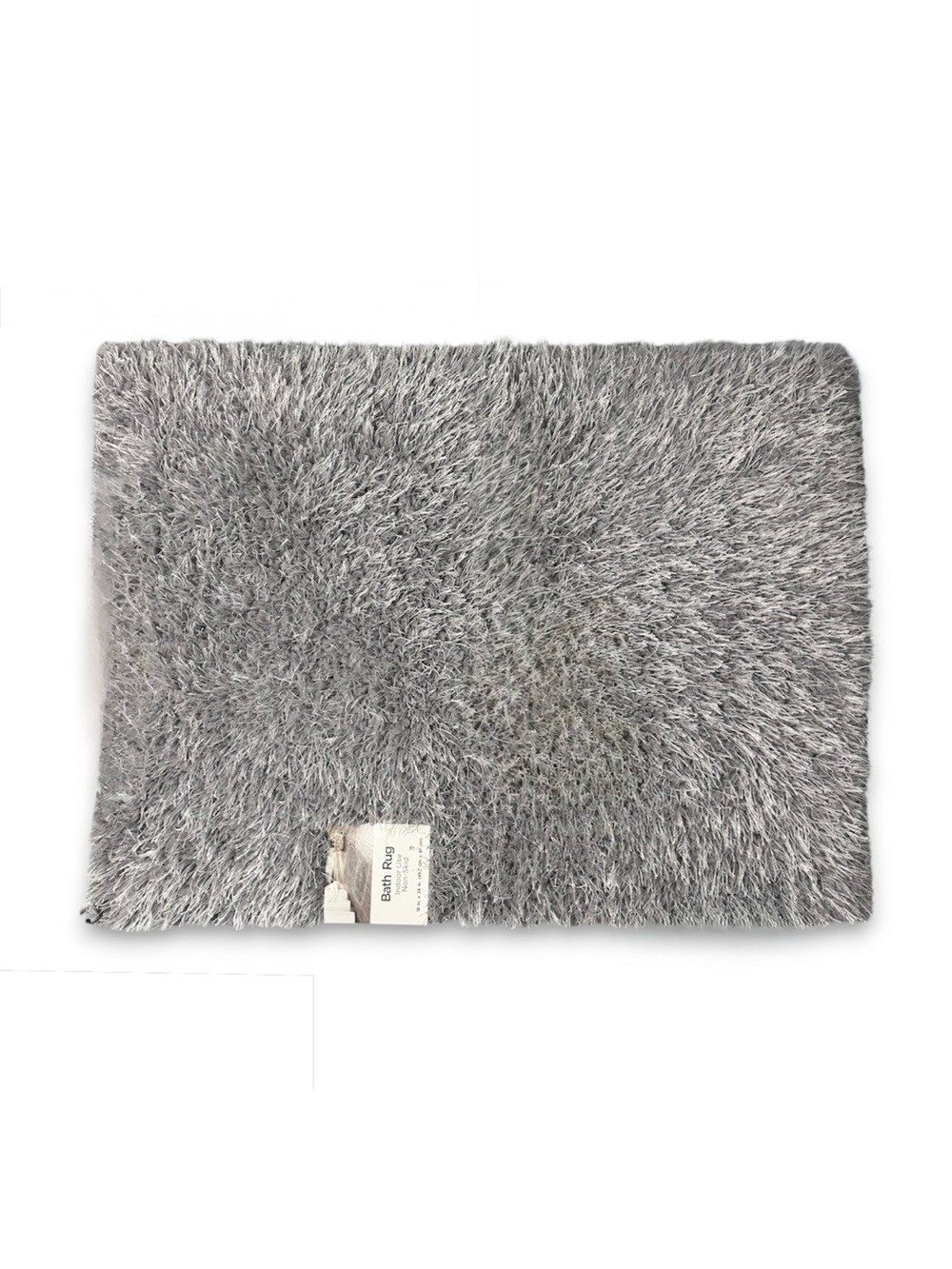 Nedia Home Shag Bath Rug Non-Skid Microfiber Light Gray 18 x 24 NWT